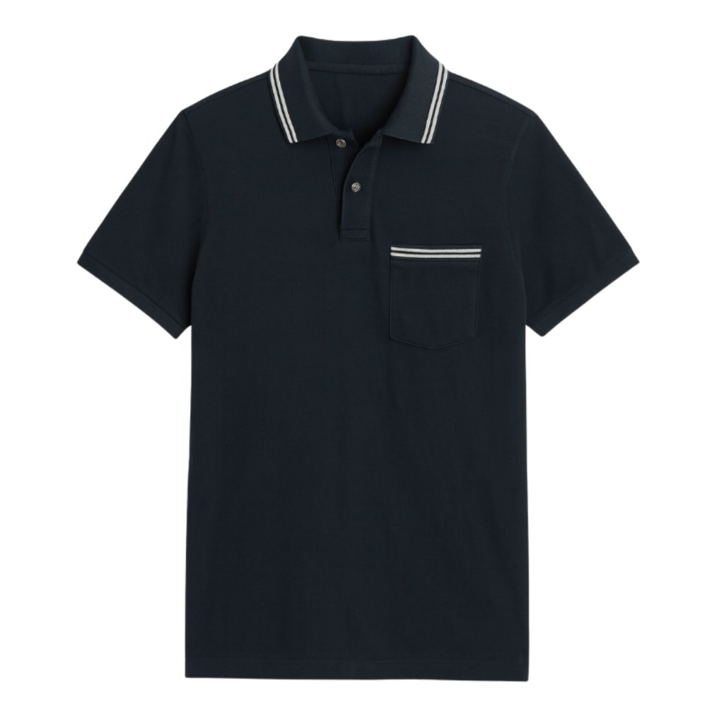 Classic Black Polo Shirt With Contrast Trim